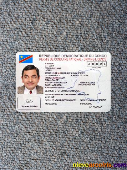 Congo national driving license photolook